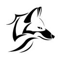 Black white wolf vector logo design Royalty Free Stock Photo