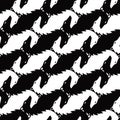 Black and White Wolves Tessellation Pattern Royalty Free Stock Photo