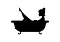 Black and white woman relaxing in a bathtub Royalty Free Stock Photo