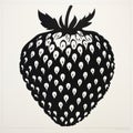 Bold And Playful Black And White Strawberry Drawing