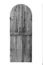 black and white Wooden door isolate on white Royalty Free Stock Photo