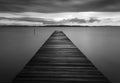 Black and White wooden jetty Royalty Free Stock Photo