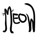 word Meow like as shape of cat