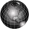 Black and white world globe