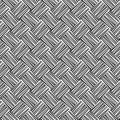 Black and white woven geometric seamless pattern, vector