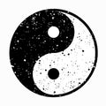 Yin Yang.Black and White Ying and Yang  icon illustration.. Royalty Free Stock Photo