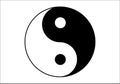 Black and white Yin and Yang simple icon on white background.