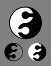 Black and white Yin Yang symbol of puzzle pieces Royalty Free Stock Photo