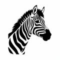 Black And White Zebra Head Silhouette In 3840x2160 Style Royalty Free Stock Photo