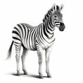 Realistic Hyper-detailed Zebra Illustration With Playful Use Of Light And Shadow