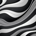 Bold Graphic Style: Wavy Black And White Chromatic Abstraction