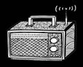 zentangle style retro radio streo illustration, hand drawing Royalty Free Stock Photo