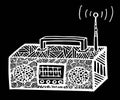 zentangle style retro radio streo illustration, hand drawing Royalty Free Stock Photo