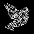 Black and white Zentangle stylized dove. Vintage sketch for tattoo Royalty Free Stock Photo