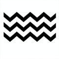 Black And White Zigzag Stencil: Calm And Meditative Symbolism