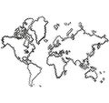 Black and whitel sketch of a hand drawing beautiful map pattern on a white background drawing eps Flat vector
