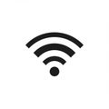 Black Wi-Fi symbol featuring three curved lines ascending in size, above a solid dot, set