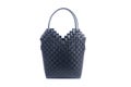 Black wicker tote bag, isolated