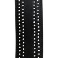 Black wide leather belt with multiple perforations on white background Royalty Free Stock Photo