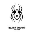 Black widow outline spider logo icon design