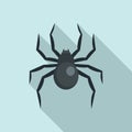 Black widow spider icon, flat style Royalty Free Stock Photo