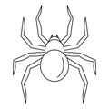 Black widow spider icon, outline style Royalty Free Stock Photo