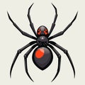 Black widow spider Latrodectus. mactans or hasselti Royalty Free Stock Photo