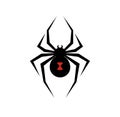 Black widow spider logo vector illustration