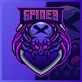 Black Widow Spider mascot esport logo design illustrations vector template, tarantula logo for team game streamer youtuber banner Royalty Free Stock Photo