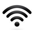Black wifi icon wireless symbol on isolated background