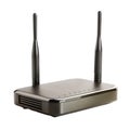 Black WiFi modem isolated on white