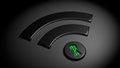 Compromised WPA 2 wifi network cybersecurity concept