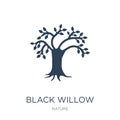 black willow icon in trendy design style. black willow icon isolated on white background. black willow vector icon simple and