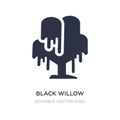 black willow icon on white background. Simple element illustration from Nature concept