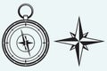 Black wind rose and compass Royalty Free Stock Photo