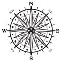 Black wind rose compass Royalty Free Stock Photo