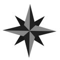 Black wind rose. Discovery compass symbol for geographic exploration Royalty Free Stock Photo