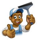 Black Window Cleaner With Squeegee Royalty Free Stock Photo