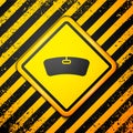Black Windshield icon isolated on yellow background. Warning sign. Vector Illustration