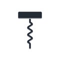 Black Wine corkscrew icon isolated on white background. Vector Royalty Free Stock Photo
