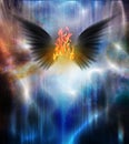 Black winged being of fire