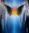 Black winged being of fire