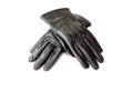 Black Winter Leather Gloves for Men Royalty Free Stock Photo