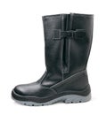 Black winter work boot isolated on white Royalty Free Stock Photo
