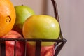 Wire basket with fruit Royalty Free Stock Photo