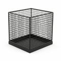 Black Wire Mesh Storage Basket with Solid Base on White Background container metal Royalty Free Stock Photo