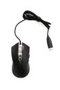 Black wired computer mouse on white background Royalty Free Stock Photo