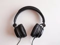 Black Wired Headphones on Light Background