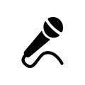 Black Wired Microphone symbol for banner, general design print and websites.