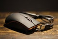 Black wired mouse Royalty Free Stock Photo